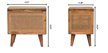 Soli Wood Larissa Lid-up Storage Stool, Oak-ish