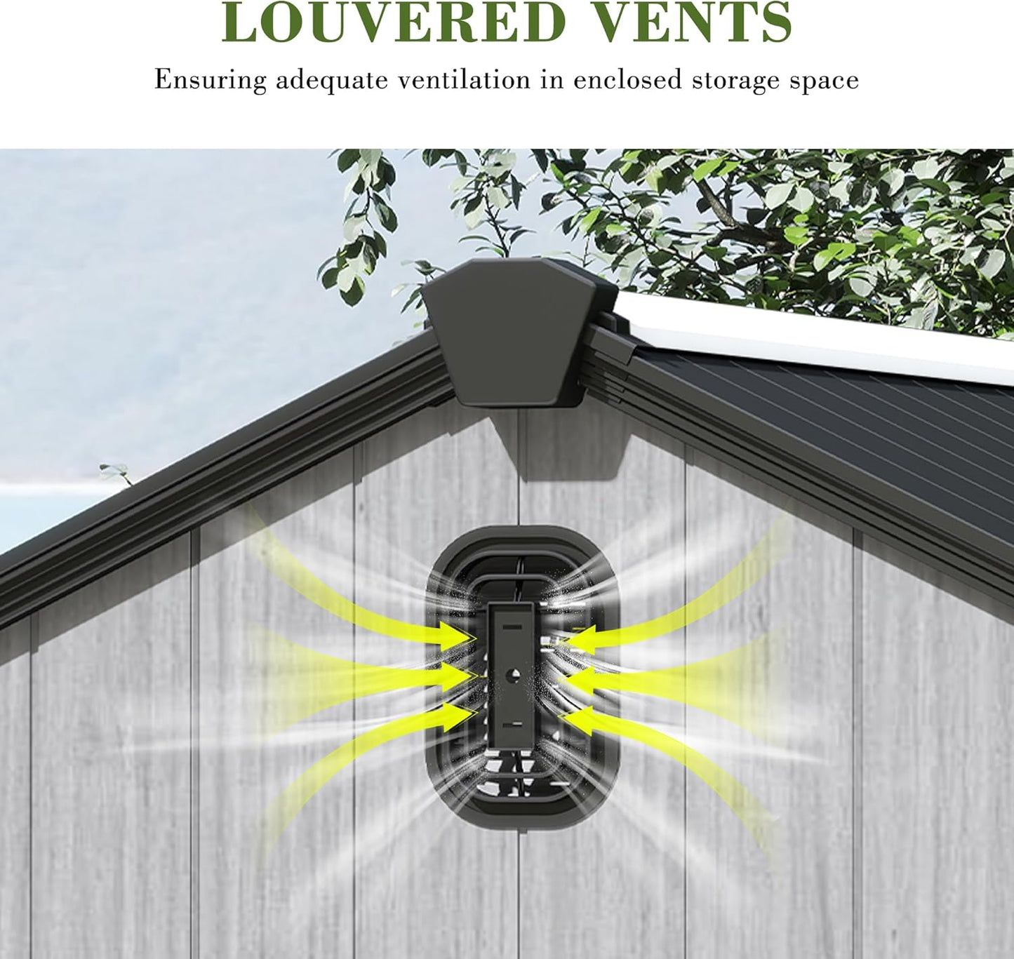 5x3FT Outdoor Resin Storage Shed with Transparent Windows & Louvered Vents