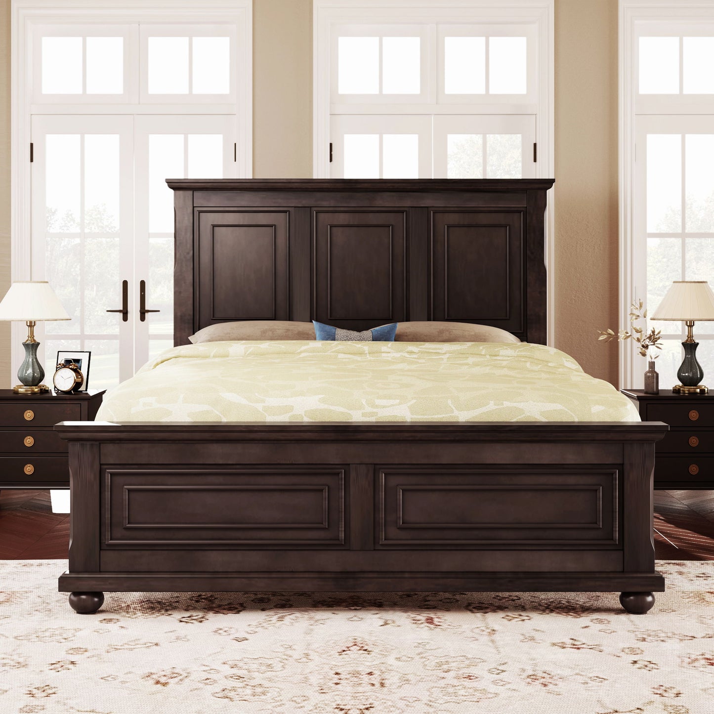 Vintage Tall Headboard Bed
