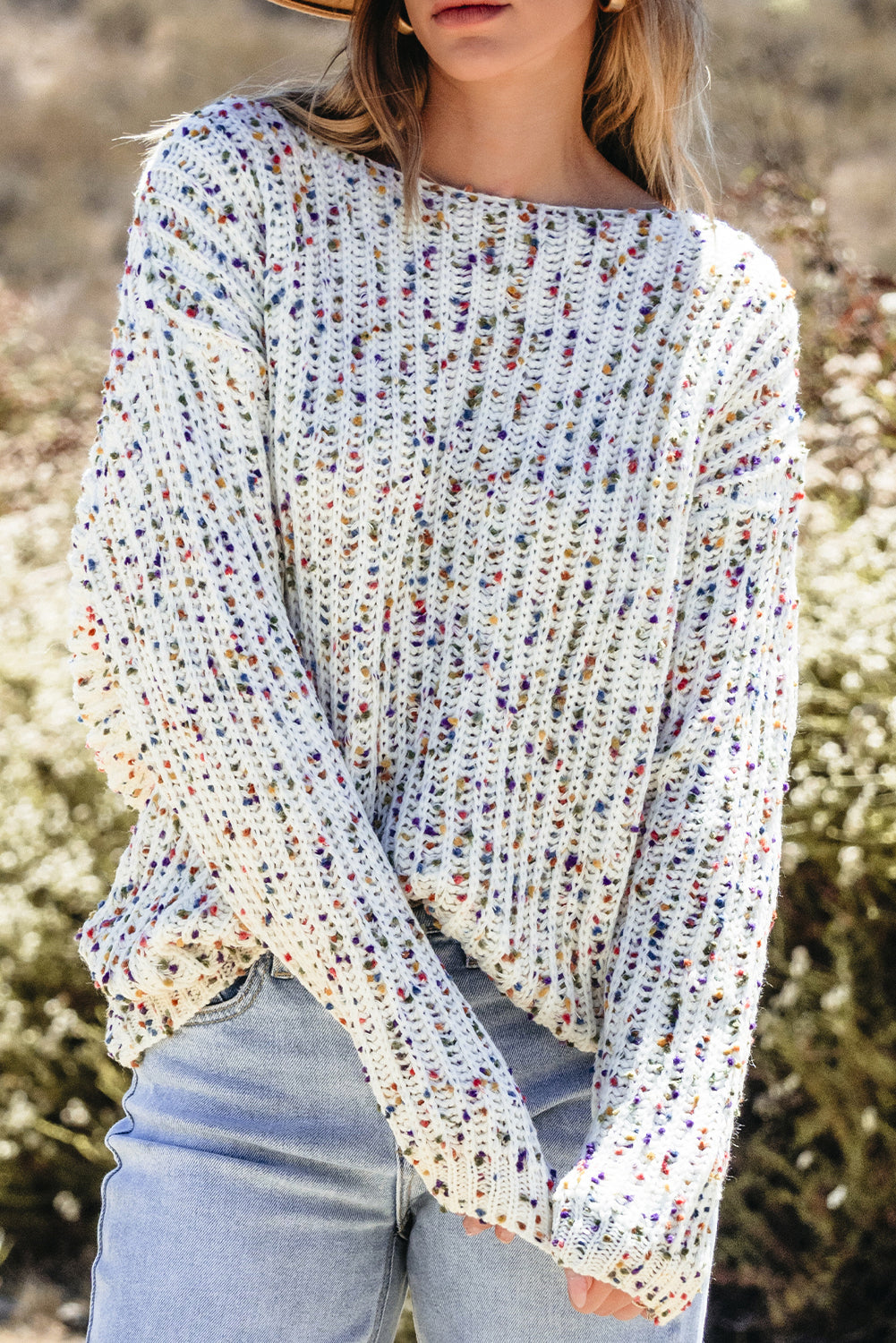 Scarlett Confetti Reversible Twist Sweater