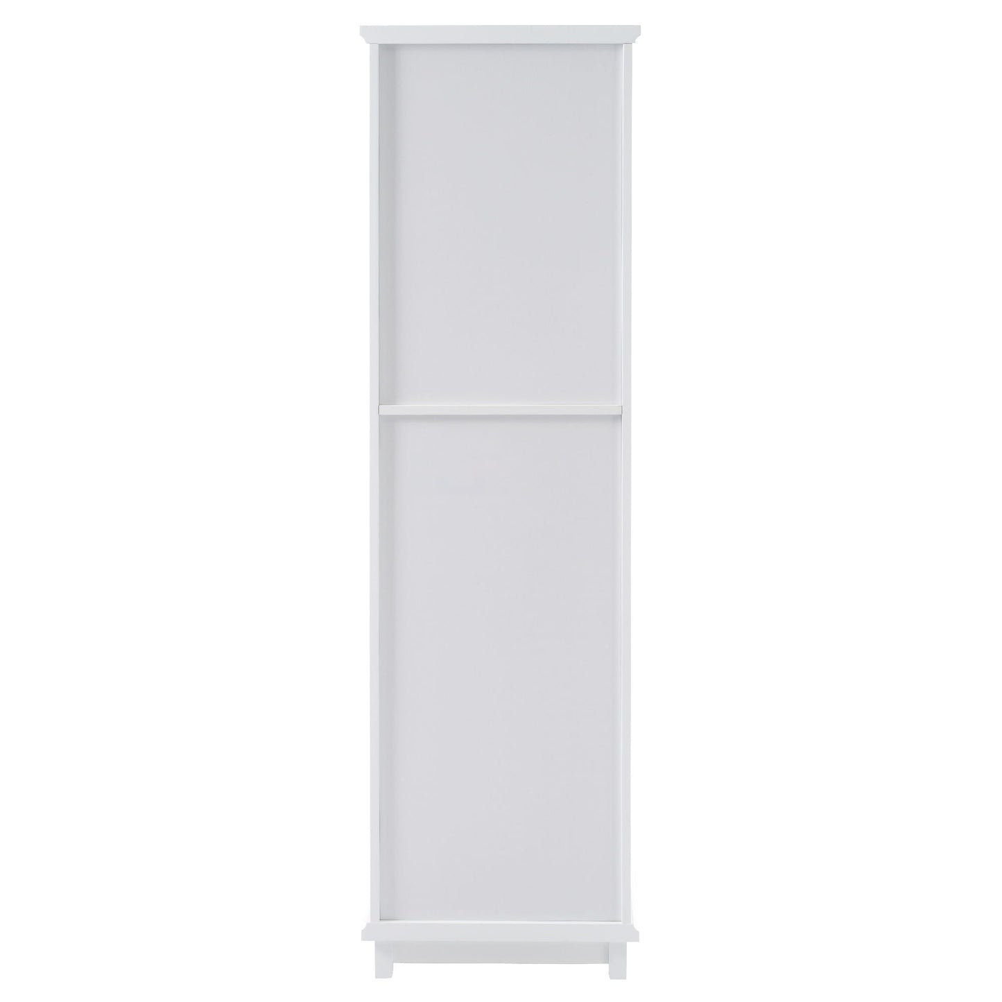 Tall Bathroom Storage Cabinet With Glass Doors, Free-Standing, Two Drawers, And Adjustable Shelves, Board, Painted Perfect For Displaying Your Favorite Items