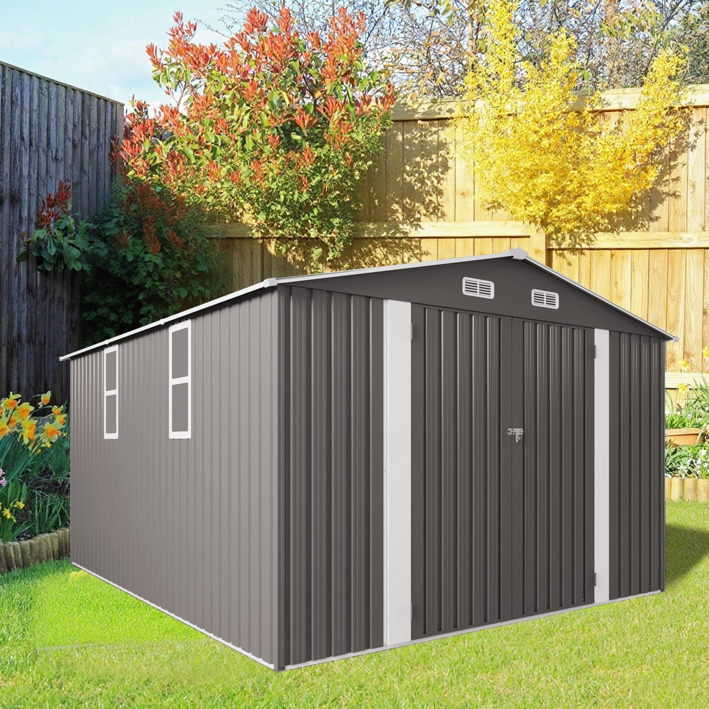 Outdoor Storage Shed With Lockable Doors