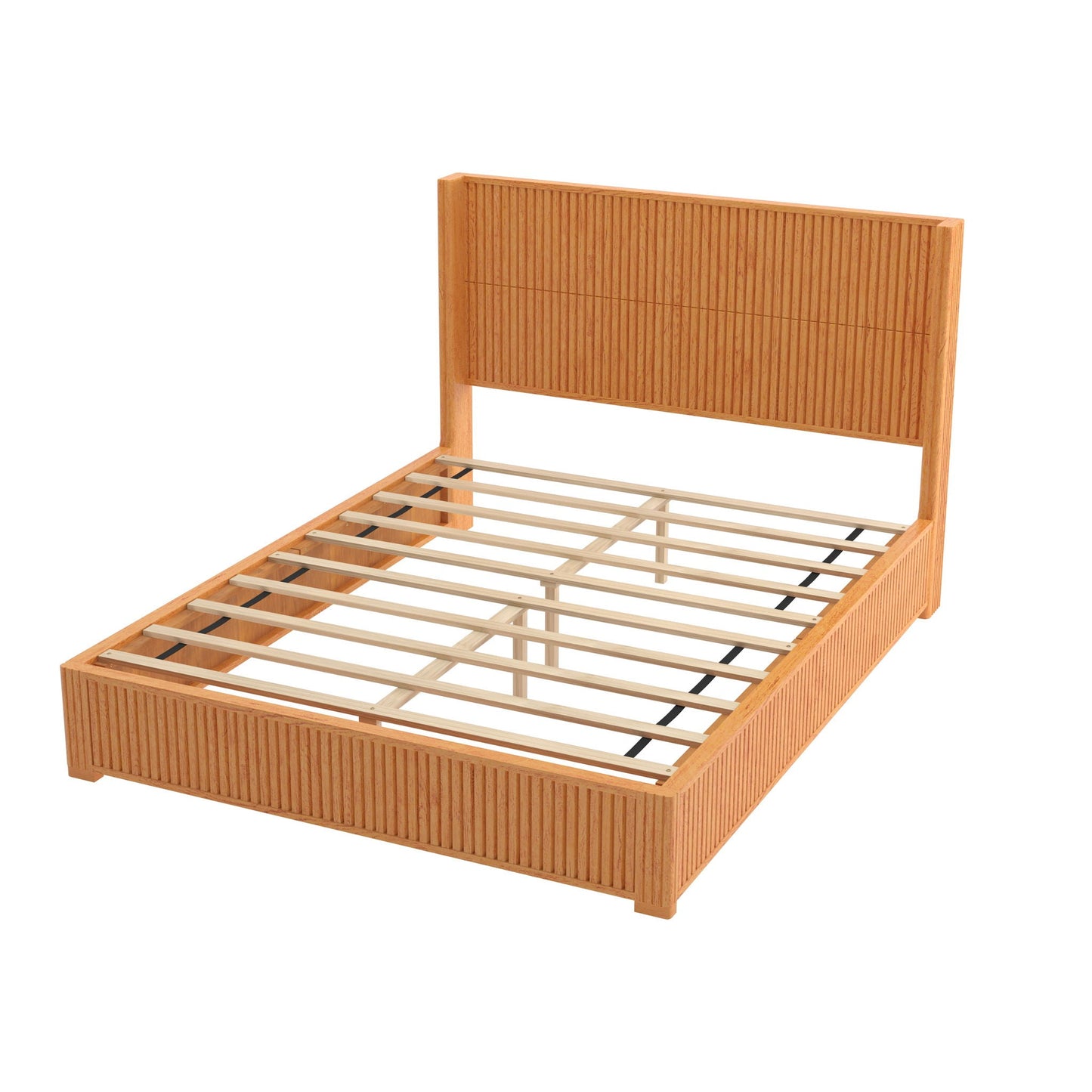 Platform Bed Frame With Headboard, Floor Standing Design