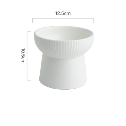 High Foot Neck Protection Ceramic Cat Bowl