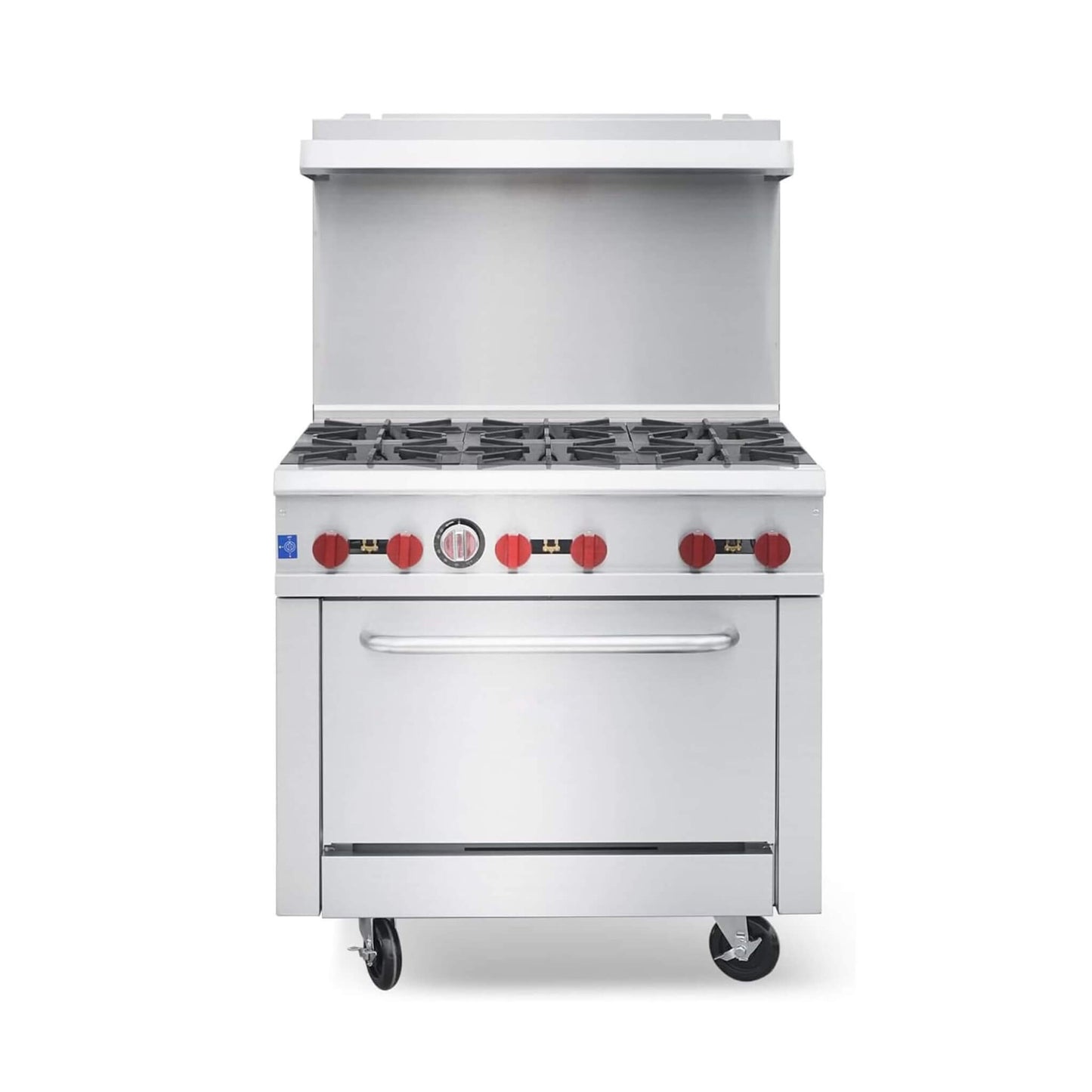 36-Inch Commercial 210K BTU 6-Burner Stainless Steel Freestanding Gas Range (SAK85603)