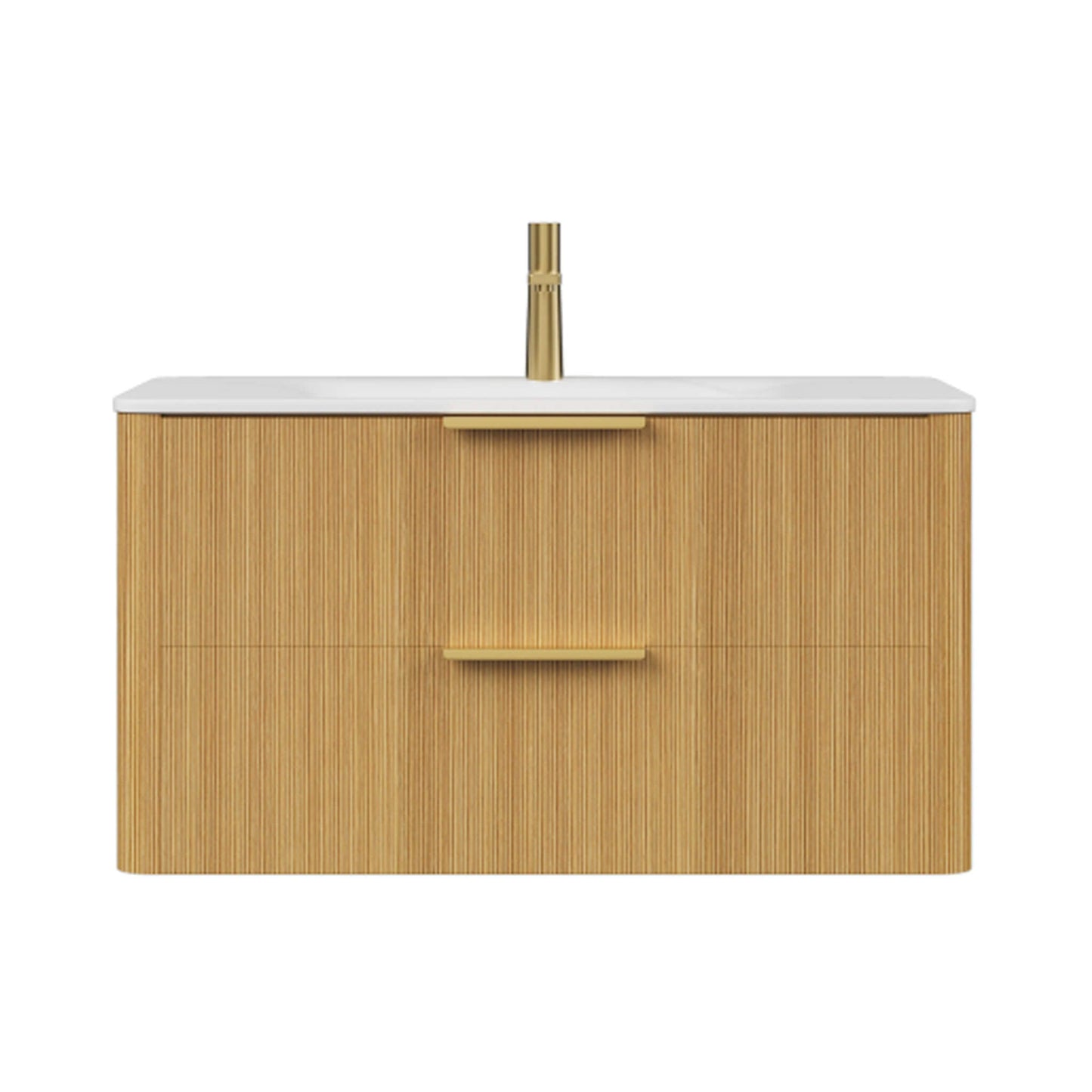 Nuvia Luxury 30/36-Inch Sintered Stone Floating Bathroom Vanity With Sink (SAK70429)