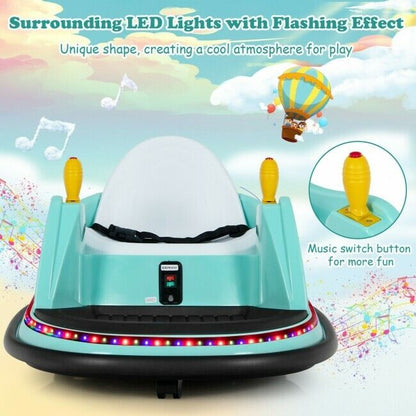 360-Degree Spin Race Bumper Car 6V Ride On with Remote Control for Kids