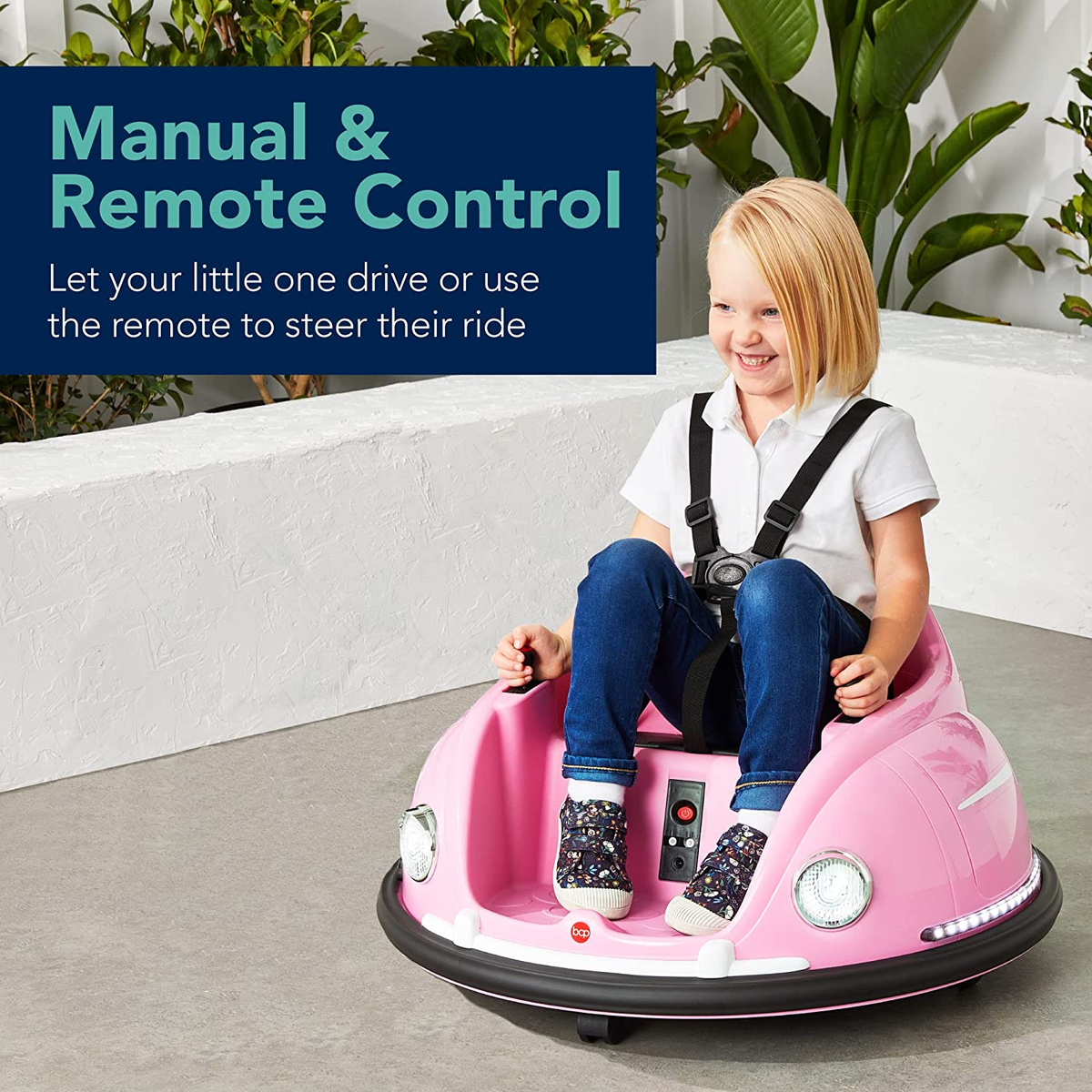 360° Electric Bumper Car for Kids (1.5-6 Years) with Parental Remote Control