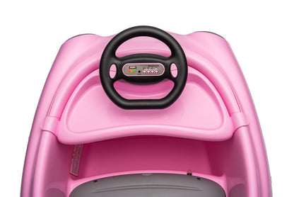 360° Pink Bumper Car Ride-On Toy with LED Remote Control for Kids (12V)