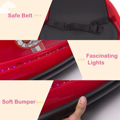360° Remote Control Bumper Car for Kids - Red