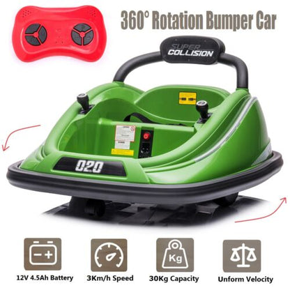 360° Rotating Bumper Car Toy with Lights, Music, and Parental Remote Control - Perfect Gift for Kids