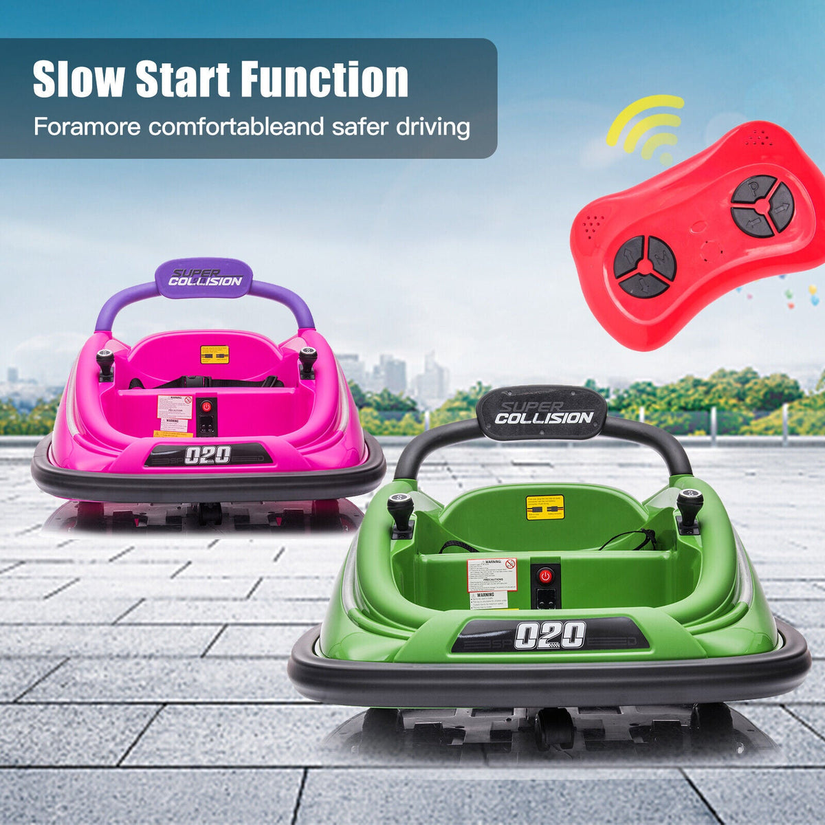 360° Spin Electric Ride-On Car for Kids with Remote Control - Bumper Vehicle Toy (12V)