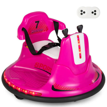 360 Spin Pink Electric Ride On Car for Kids and Toddlers - 6V Bumper Vehicle