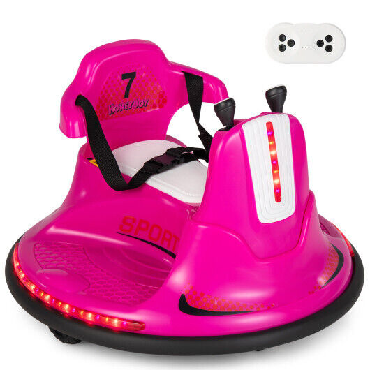 360 Spin Pink Electric Ride On Car for Kids and Toddlers - 6V Bumper Vehicle