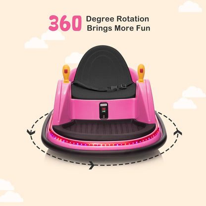 360° Spin Race Bumper Car for Kids Ages 2-5 with 6V 7AH Battery and 1.3 MPH Speed