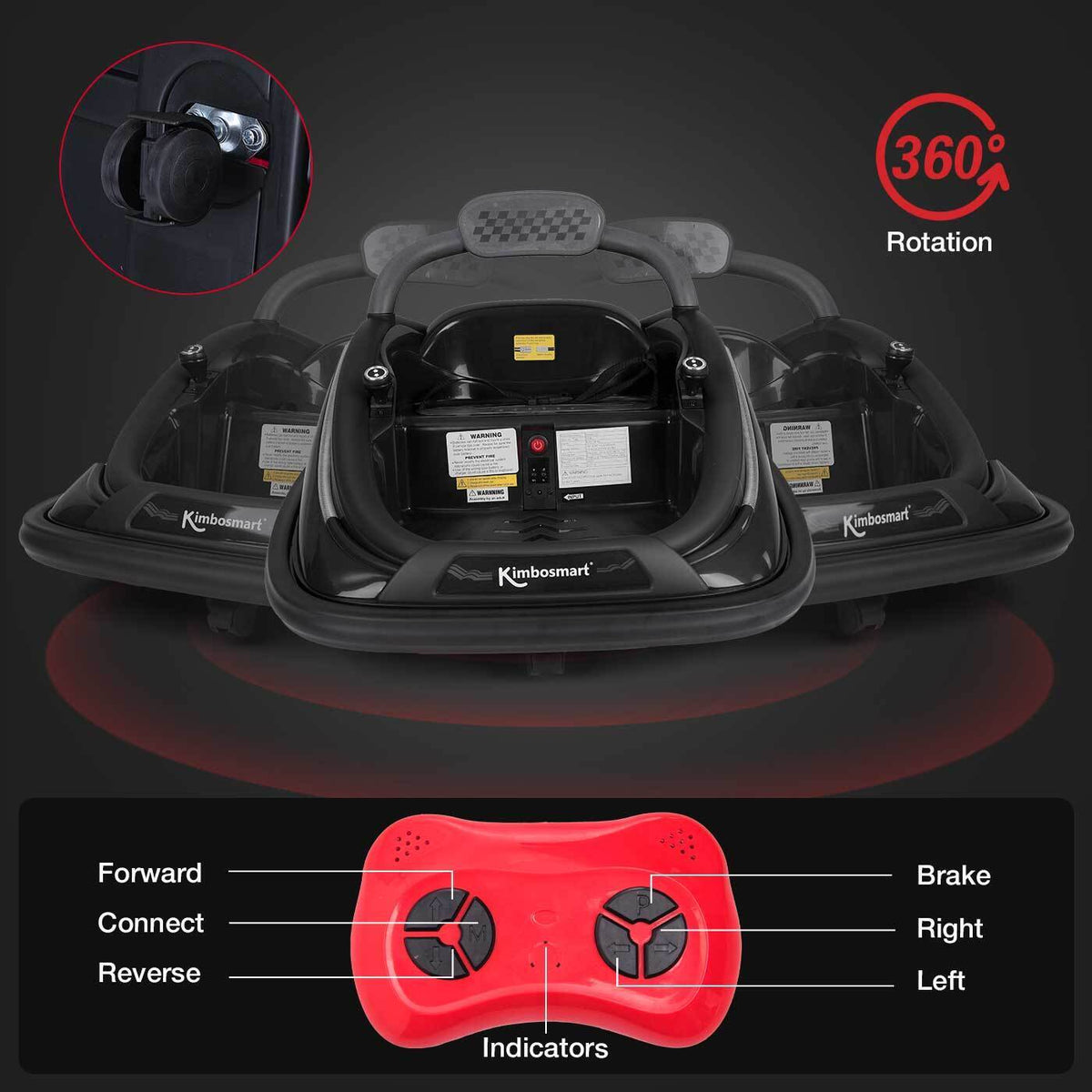 360° Spin Ride On Bumper Car for Kids - Rechargeable Electric Toy Vehicle (12V)