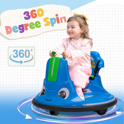 360° Spinning Bumper Car with Dual Motors, LED Lights & Remote Control - TOBBI