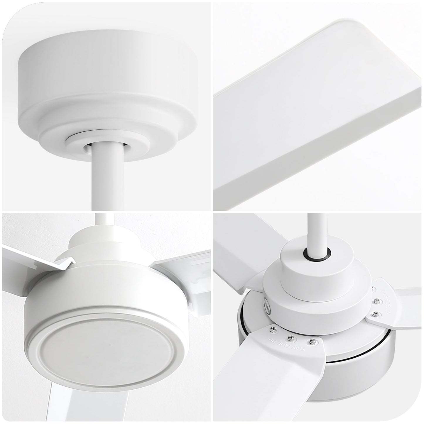 52" Ceiling Fan Without Light with Remote Control and Reversible DC Motor