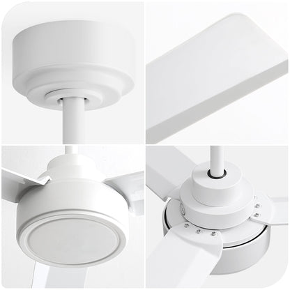 52" Ceiling Fan Without Light with Remote Control and Reversible DC Motor