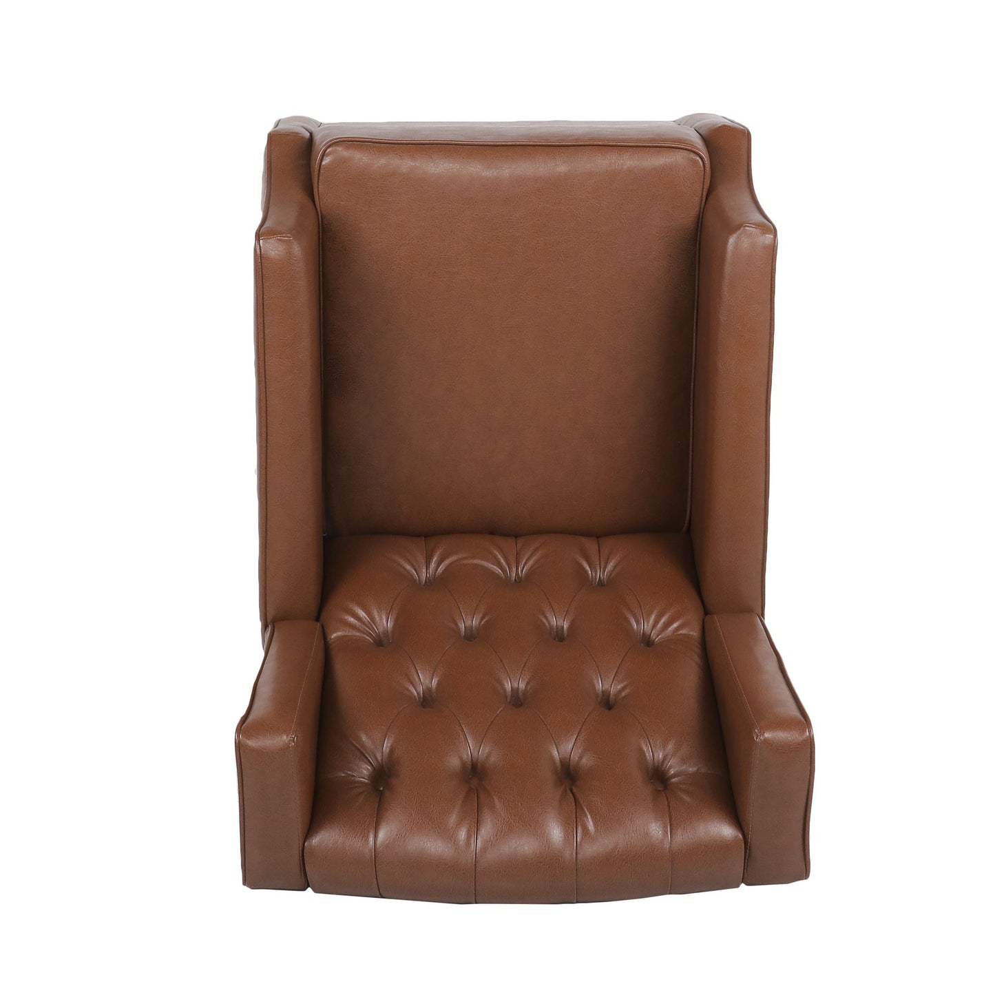 Moss Upholstered Rocking Recliner With Diamond Tufting And Wingback - Light Brown