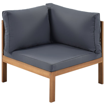 Wood Structure Outdoor Sofa Set with Gray Cushions