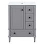 Bathroom Vanity With Integrated Basin, Soft Close Drawers, Door Mounted Double Layer Shelf
