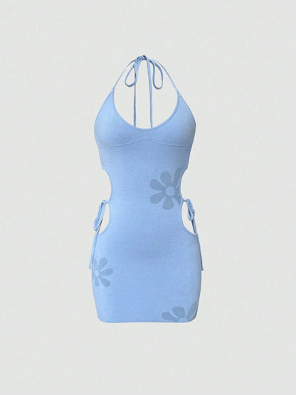 Cutout Halter Neck Mini Dress