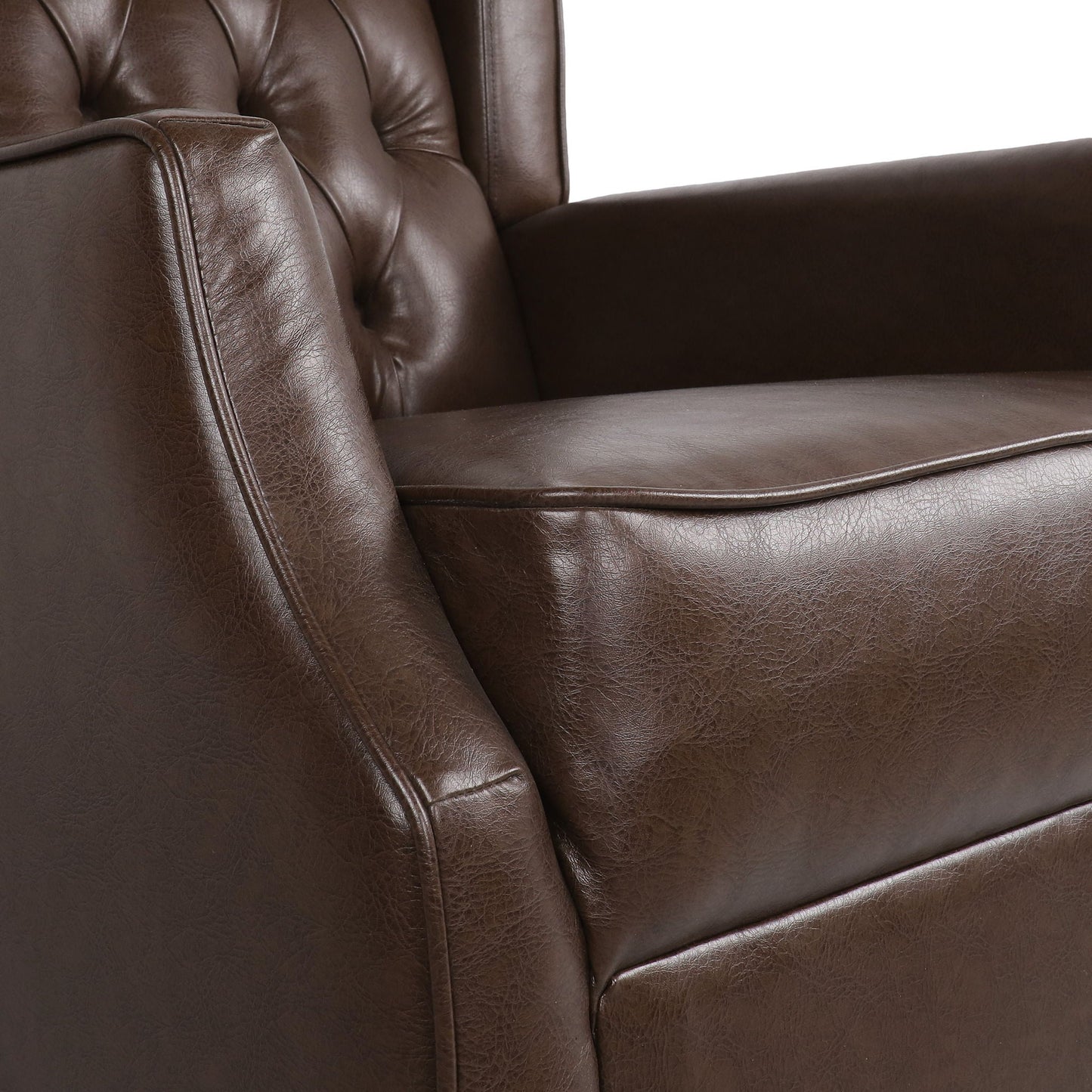 Amedou Contemporary Tufted Wingback Rocking Chair - Dark Brown