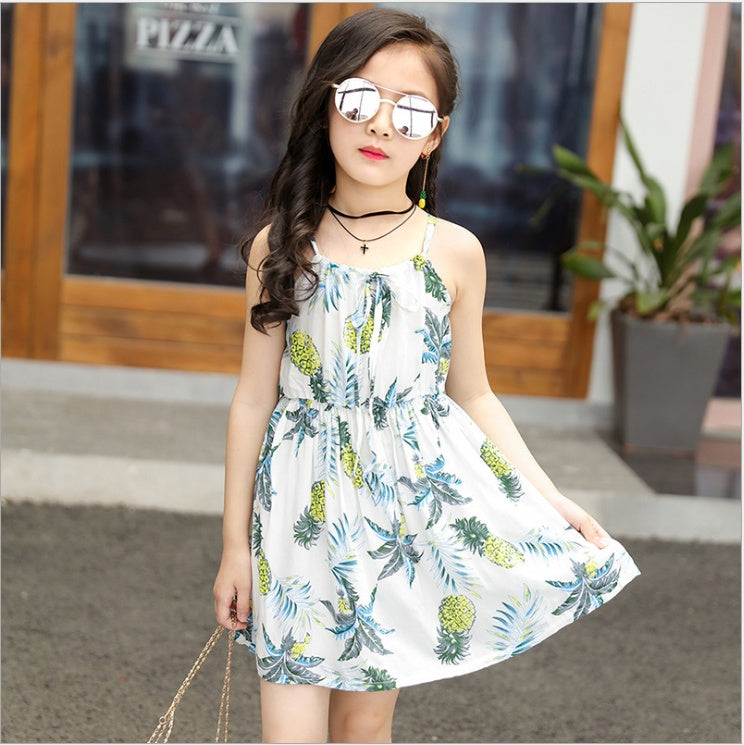 New tie dye layered cute Summer cotton silk dress floral dress for girls