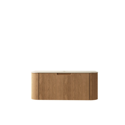 36" Wall Mounted Plywood Bathroom Cabinet with Sintered Stone - Light Wood