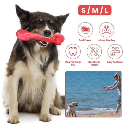 Dog Chew Toy Dog Teething Toy Dog Chew Bone with Beef Flavor Suitable for Aggressive Chewers Small Medium Large Dogs