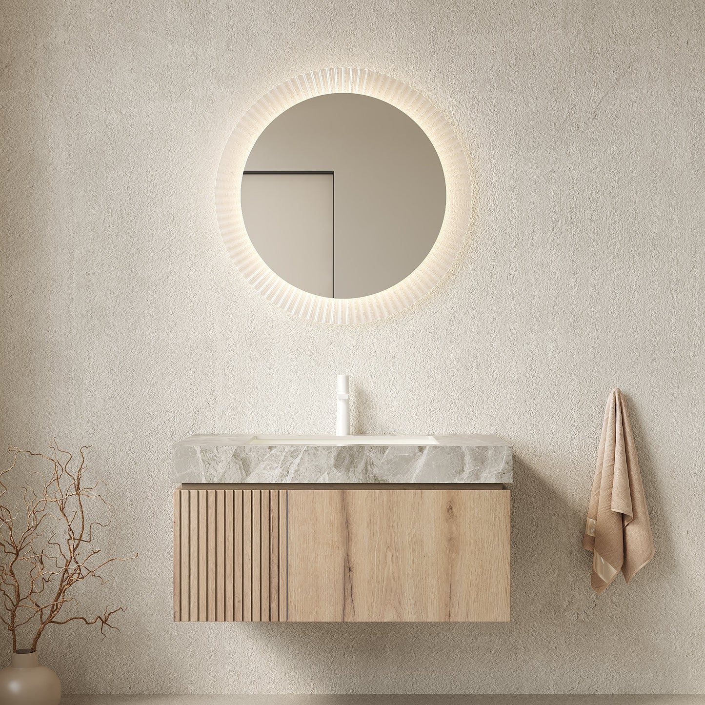 MURI 36" Bathroom Vanity with Sink, Floating Wall-Mounted Cabinet