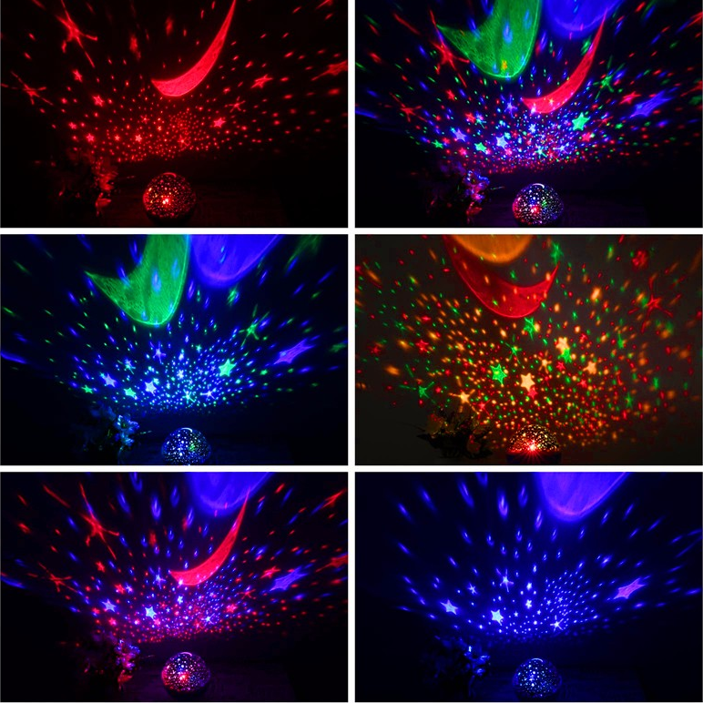FlipStylez™ Celestial Pearl Multi-Mode Smart Projector | 360° Rotating Starry Sky Projector & Night Light with 6 Projection Films