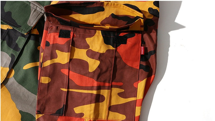 Pure Cotton Camouflage Overalls Men's Casual Pants