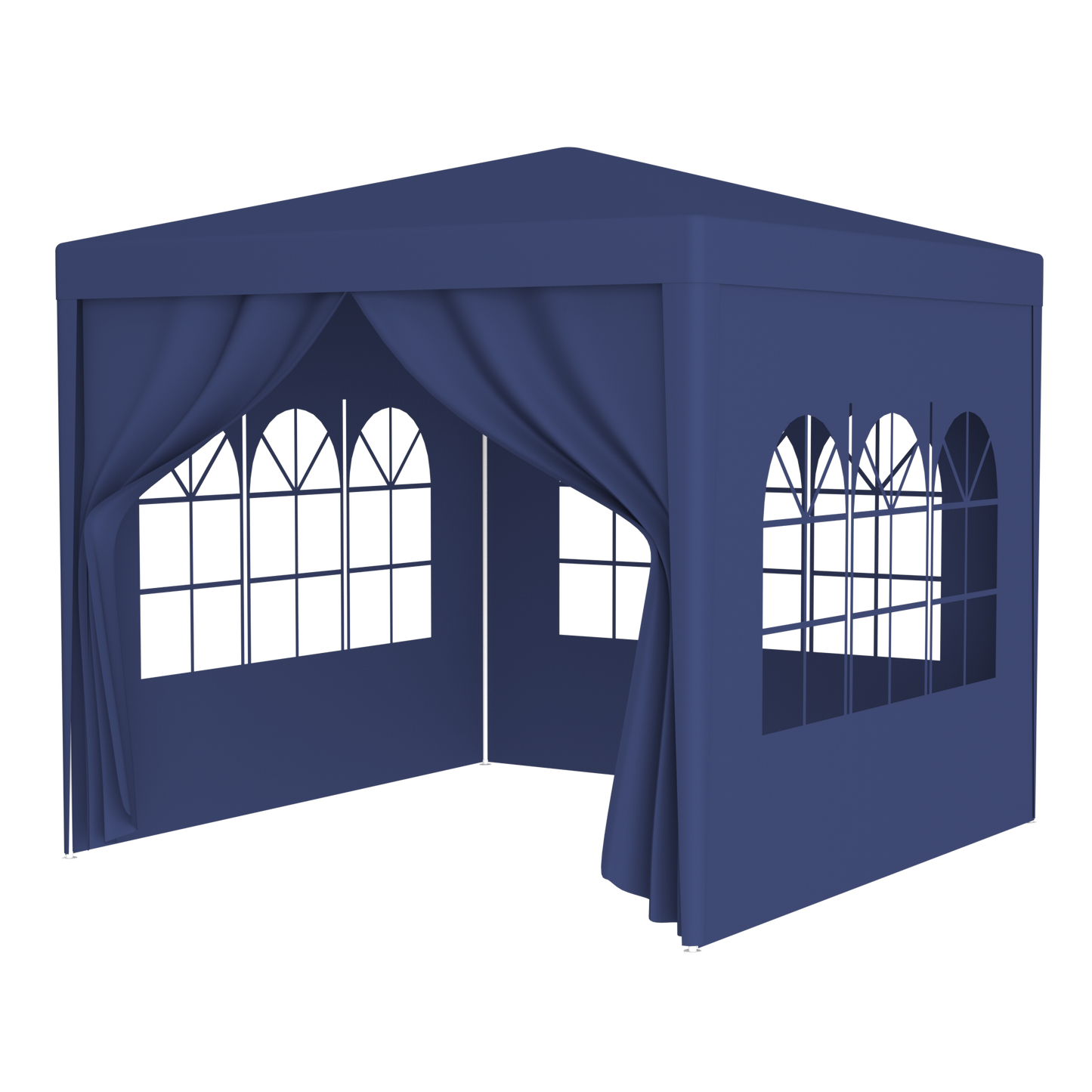 10'x10' Party Tent Outdoor Heavy Duty Gazebo Wedding Canopy with 4 Removable Walls, Blue