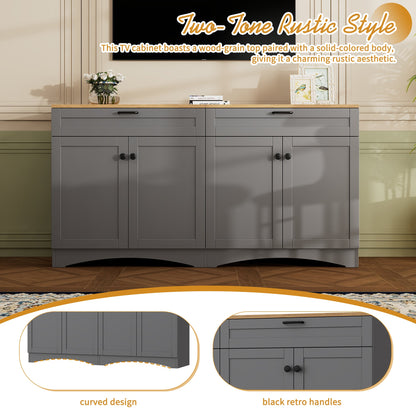 On-Trend Farmhouse TV Stand with 2 Drawers for TVs Up to 70"