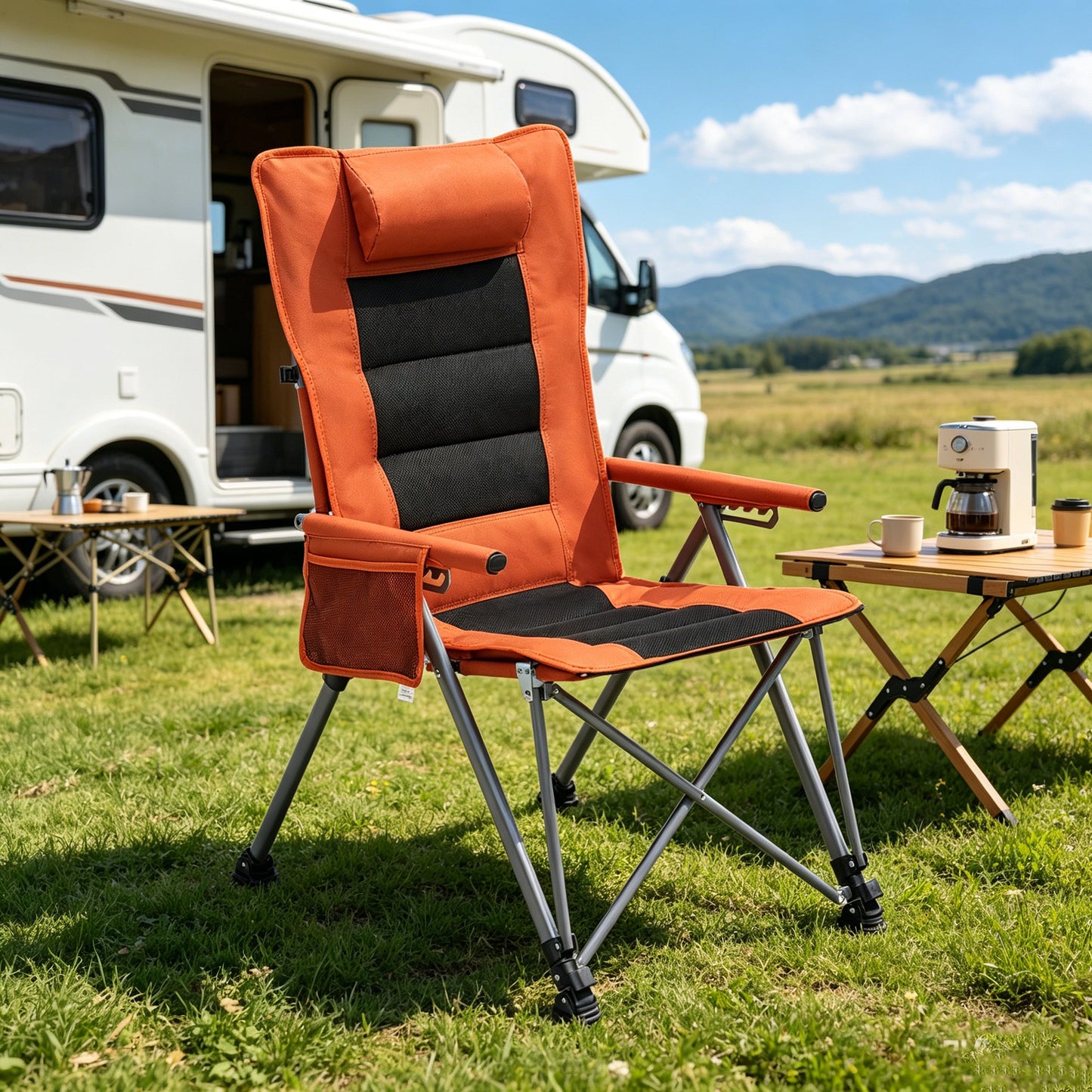 5-Position Adjustable Reclining Camping Chair