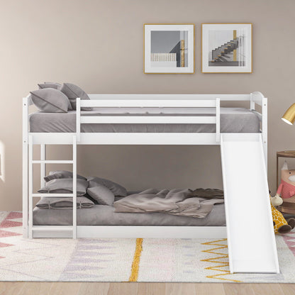 Durable Bunk Bed With Convertible Slide And Ladder