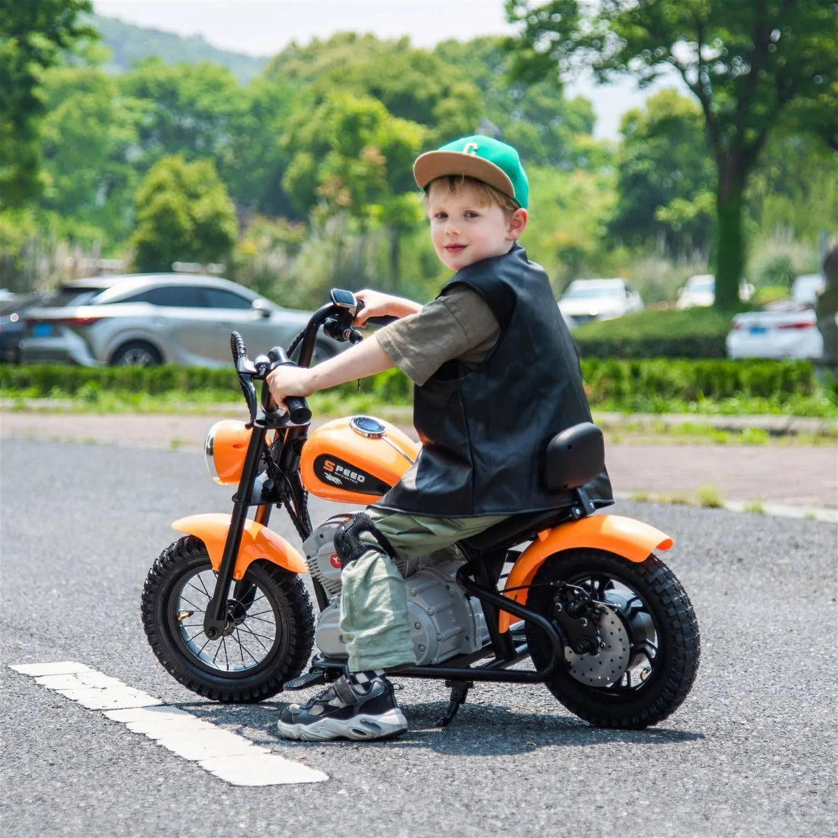 36V Magic Cars E-Chopper, Leather Seat, Rubber Air Wheels, Brushless Motor