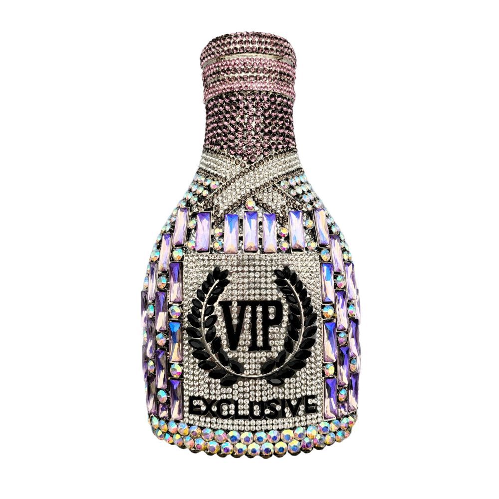 Champagne Bottle Diamond Hand Holding Dinner Bag
