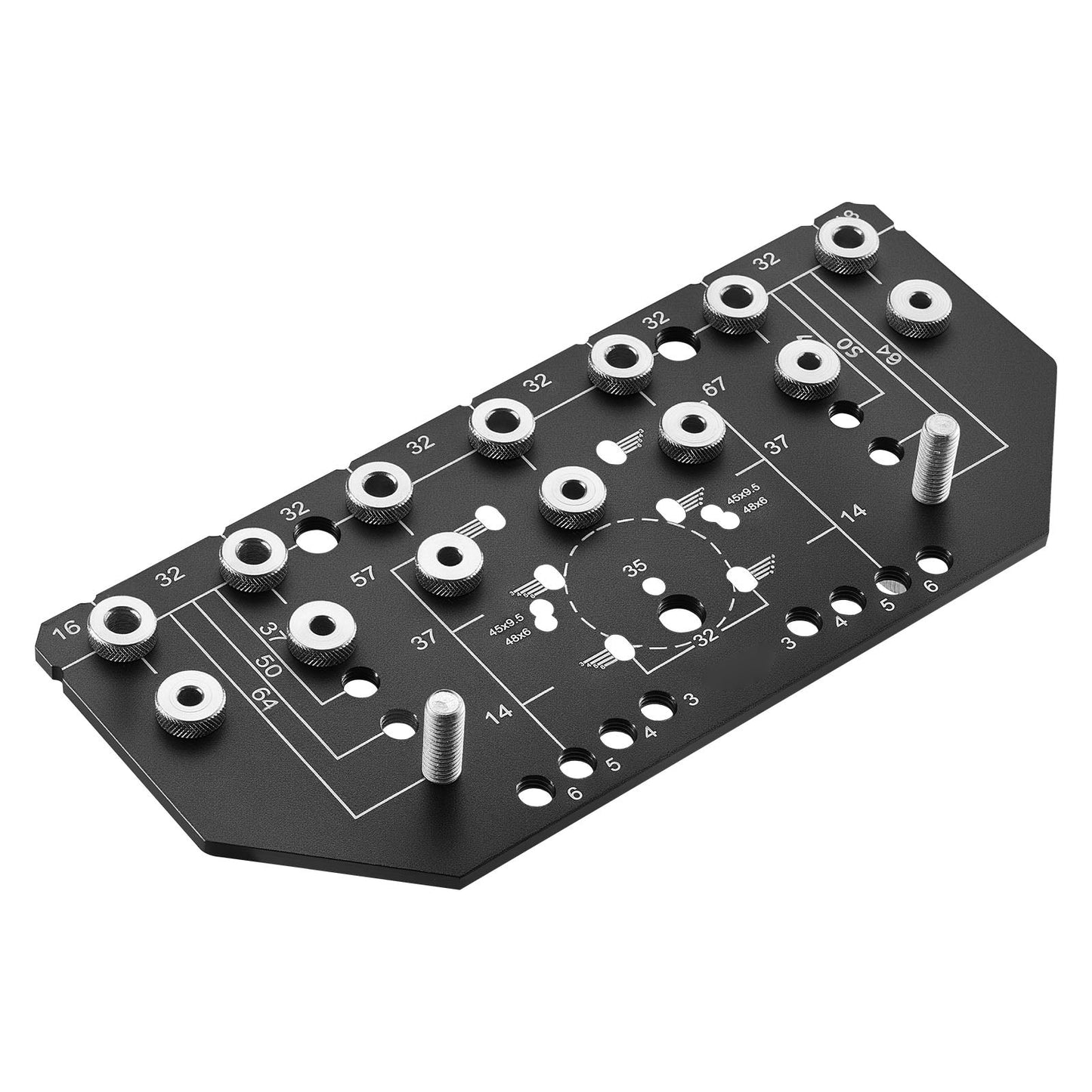 Shelf Pin Jig and Hinge Jig Two-in-One Aluminum Alloy Cabinet Hole Drilling Tool