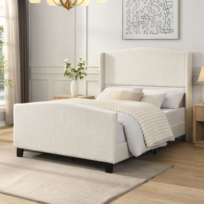 Platform Bed Frame With Tall Headboard And High Footboard