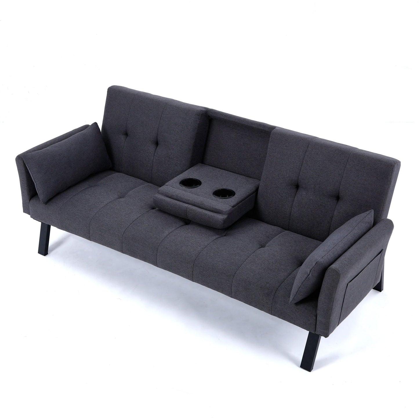 Sofa Bed With Foldable Design And Cup Holder