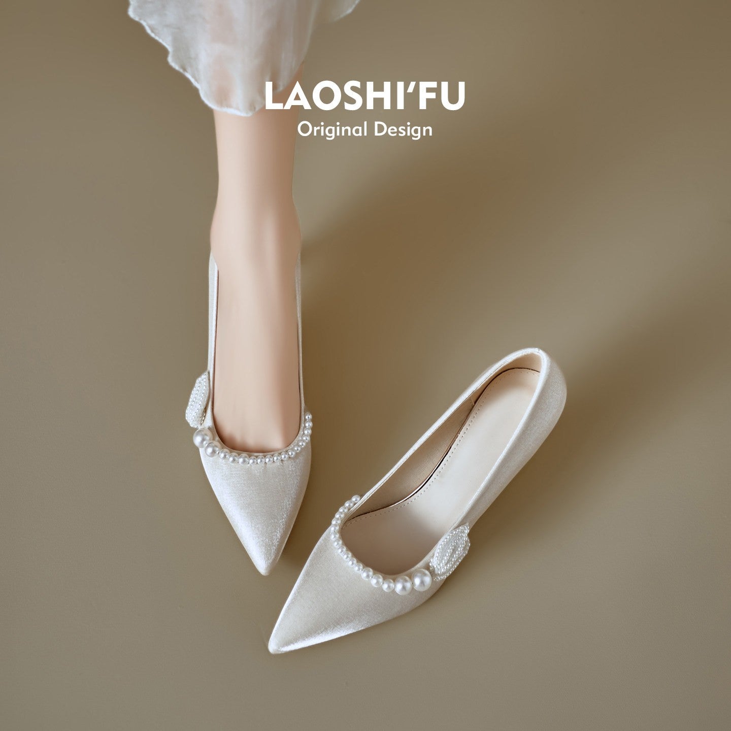 Women Soft Leather French Pointed Toe Pearl Thin Heel Pumps, 2026 New Comfortable High Heels, Shallow Mouth Party Dress Shoes
