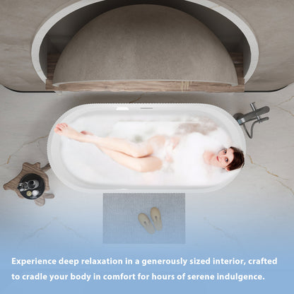 59" Linear Acrylic Freestanding Soaker Bathtub