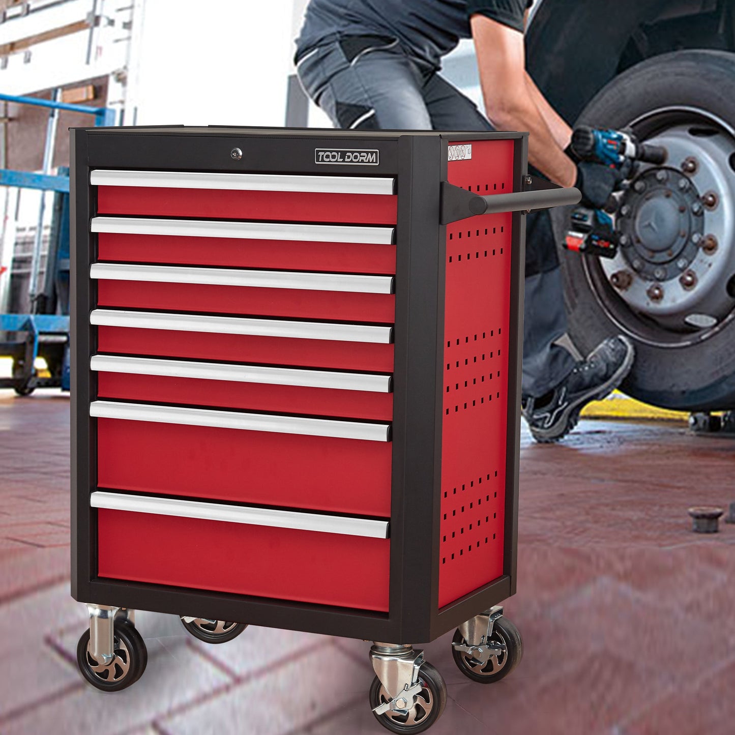7-Drawer Rolling Tool Chest with Locking Wheels & Drawers