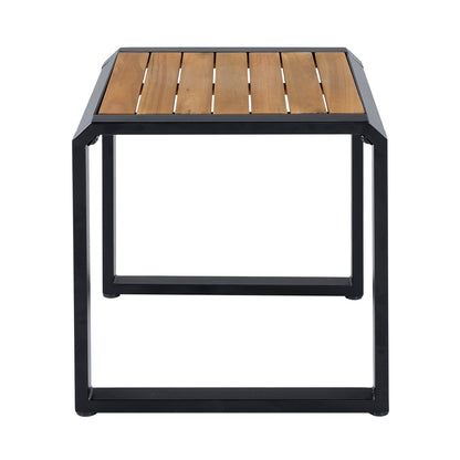 Outdoor Side Table with Teak Wood Top