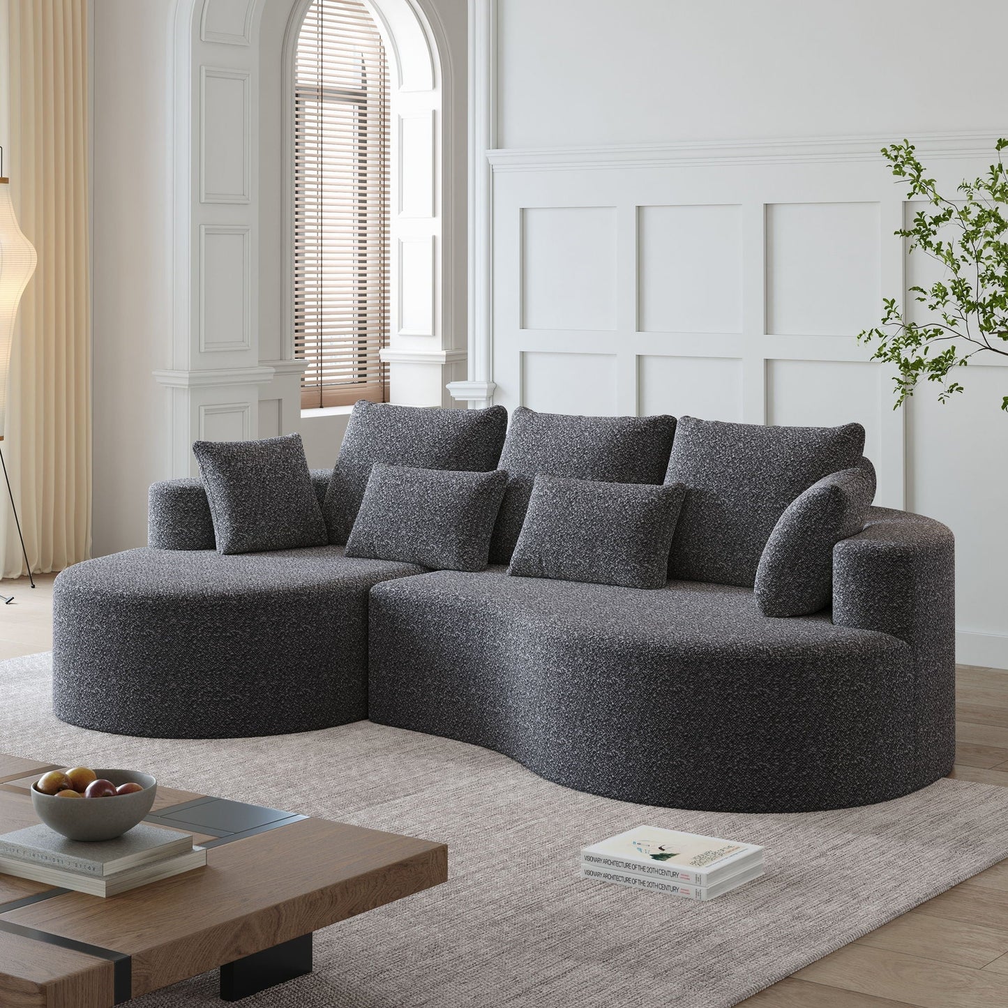 Curved Oversized Sectional Sofa With Extra Deep Seat
