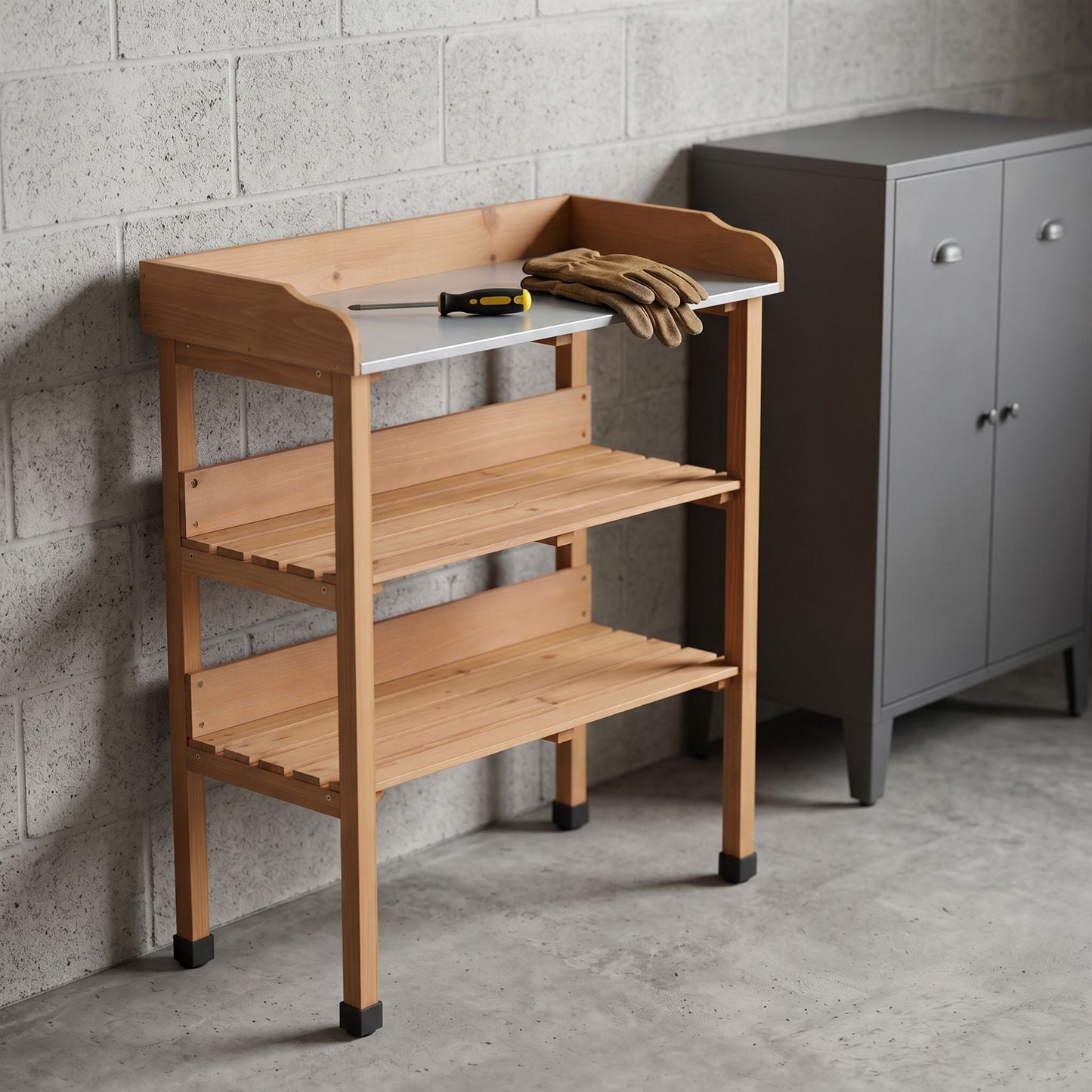 Outdoor Potting Table, 3 Tier Workbench