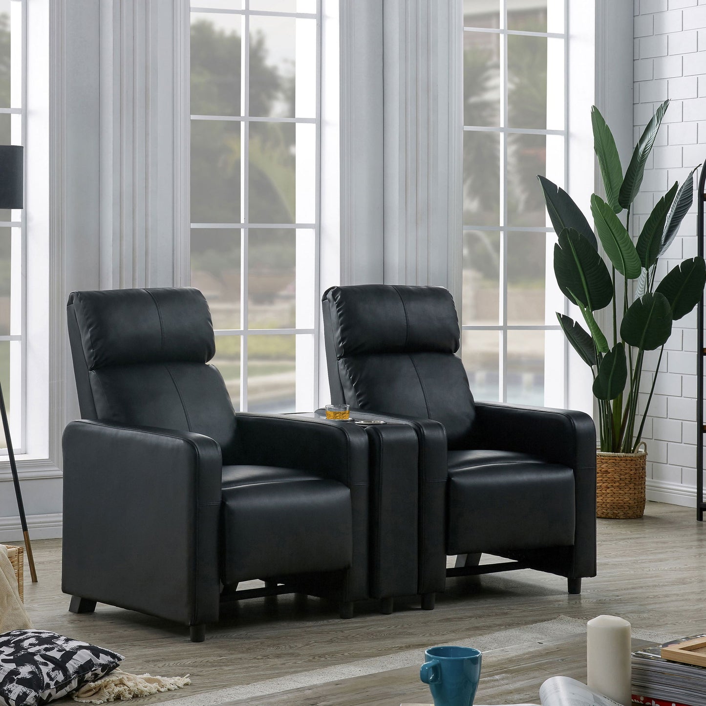 Push Back Recliner - Black